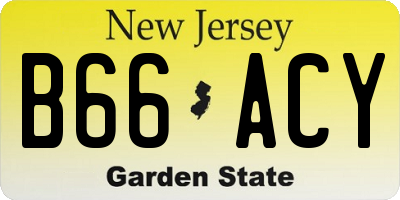 NJ license plate B66ACY