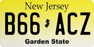 NJ license plate B66ACZ