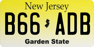 NJ license plate B66ADB