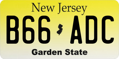 NJ license plate B66ADC