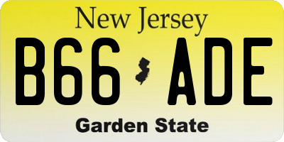 NJ license plate B66ADE