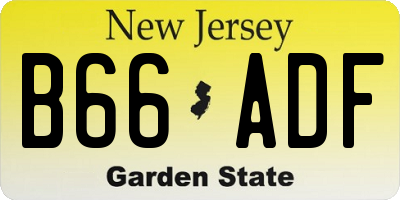 NJ license plate B66ADF