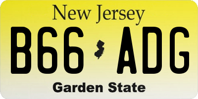 NJ license plate B66ADG