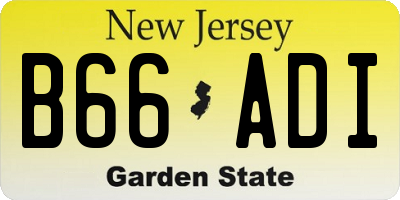 NJ license plate B66ADI