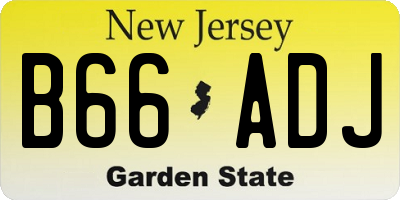 NJ license plate B66ADJ