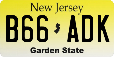 NJ license plate B66ADK