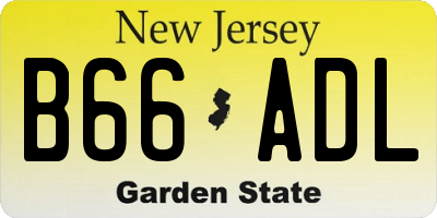 NJ license plate B66ADL