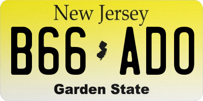 NJ license plate B66ADO