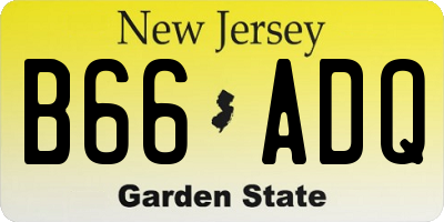 NJ license plate B66ADQ