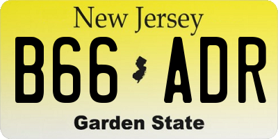 NJ license plate B66ADR