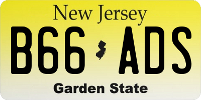 NJ license plate B66ADS