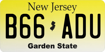 NJ license plate B66ADU