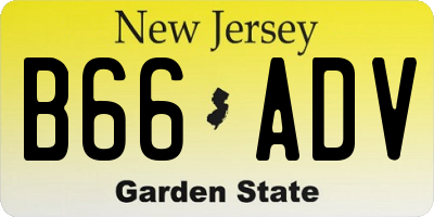 NJ license plate B66ADV