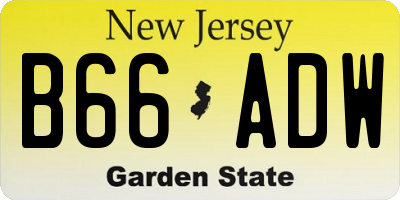 NJ license plate B66ADW