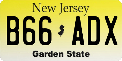 NJ license plate B66ADX