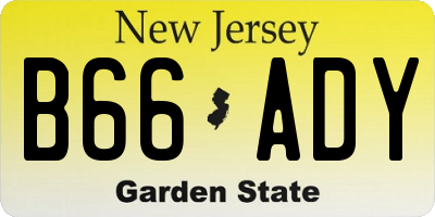 NJ license plate B66ADY