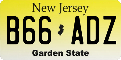NJ license plate B66ADZ