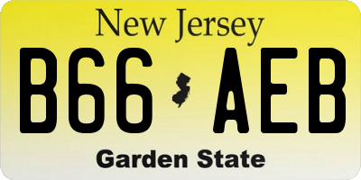 NJ license plate B66AEB