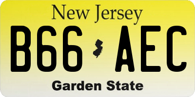 NJ license plate B66AEC