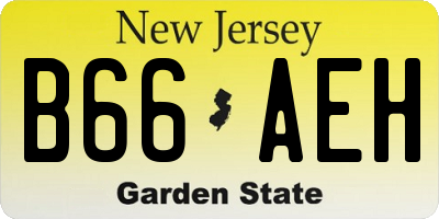 NJ license plate B66AEH