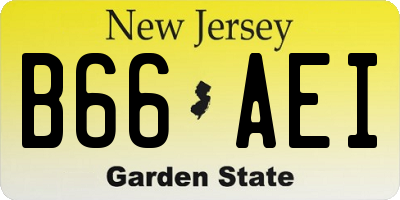 NJ license plate B66AEI