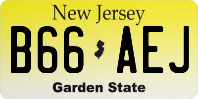 NJ license plate B66AEJ