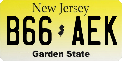 NJ license plate B66AEK