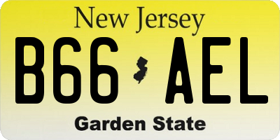 NJ license plate B66AEL