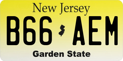 NJ license plate B66AEM