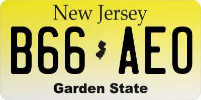 NJ license plate B66AEO