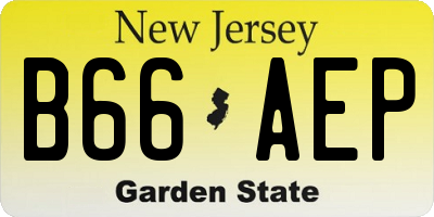 NJ license plate B66AEP
