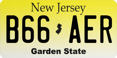 NJ license plate B66AER