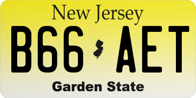 NJ license plate B66AET