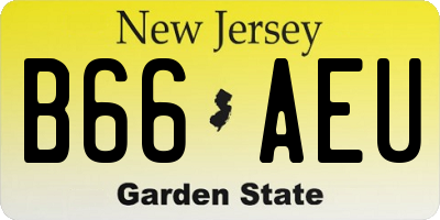 NJ license plate B66AEU