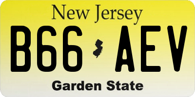 NJ license plate B66AEV