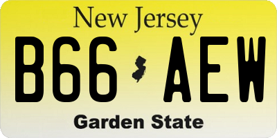 NJ license plate B66AEW