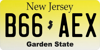 NJ license plate B66AEX