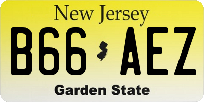 NJ license plate B66AEZ