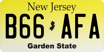 NJ license plate B66AFA