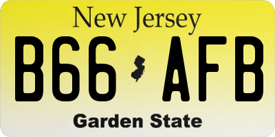 NJ license plate B66AFB