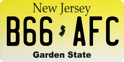 NJ license plate B66AFC