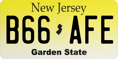 NJ license plate B66AFE