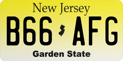 NJ license plate B66AFG