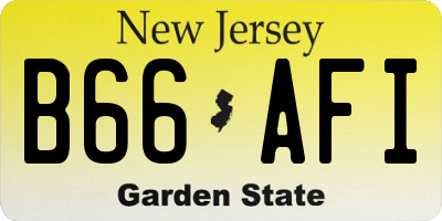 NJ license plate B66AFI