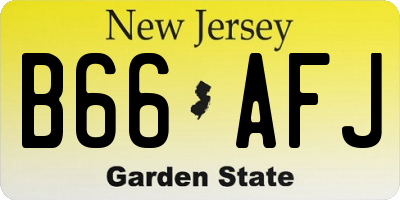 NJ license plate B66AFJ