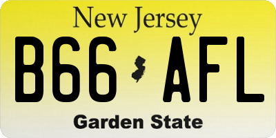 NJ license plate B66AFL
