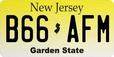 NJ license plate B66AFM