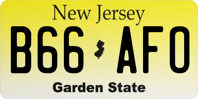 NJ license plate B66AFO