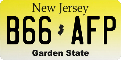 NJ license plate B66AFP