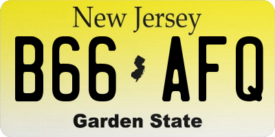 NJ license plate B66AFQ